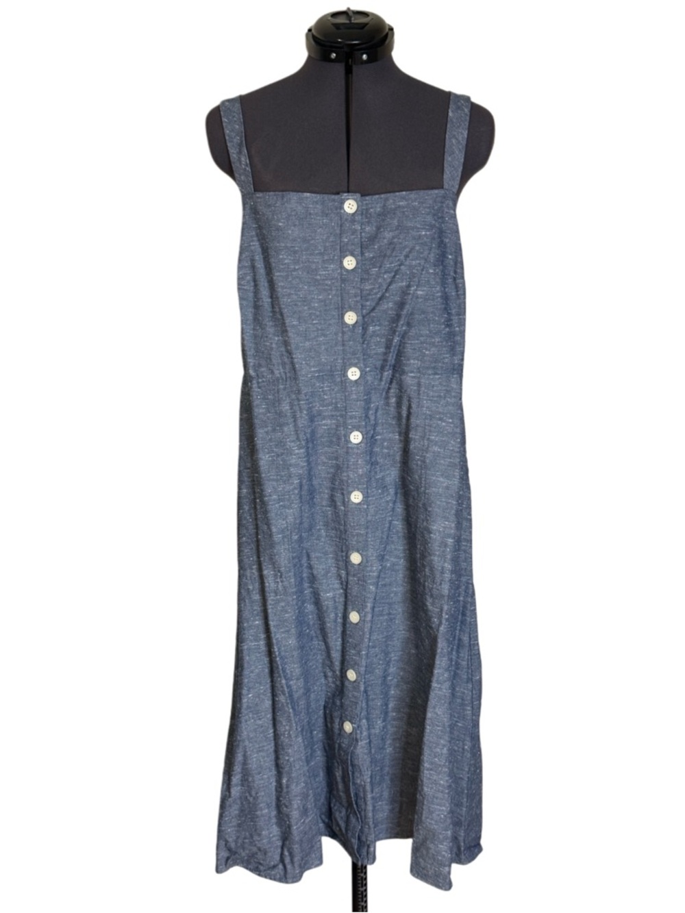 Madewell Chambray Tank Button-Front Midi Dress - Picture 3 of 8
